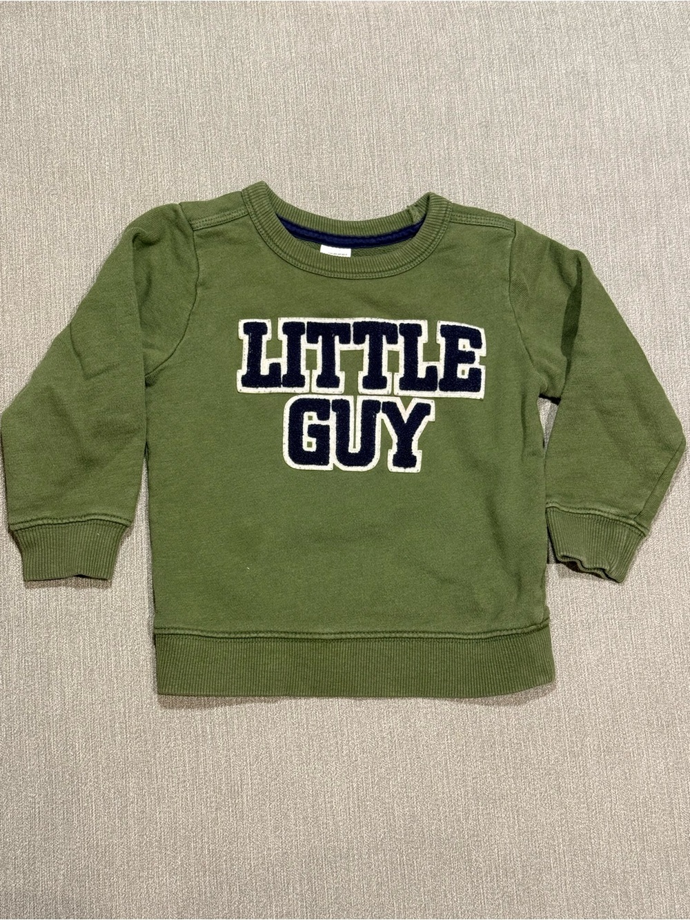 Carter's Olive Green 'LITTLE GUY' Crewneck Sweatshirt